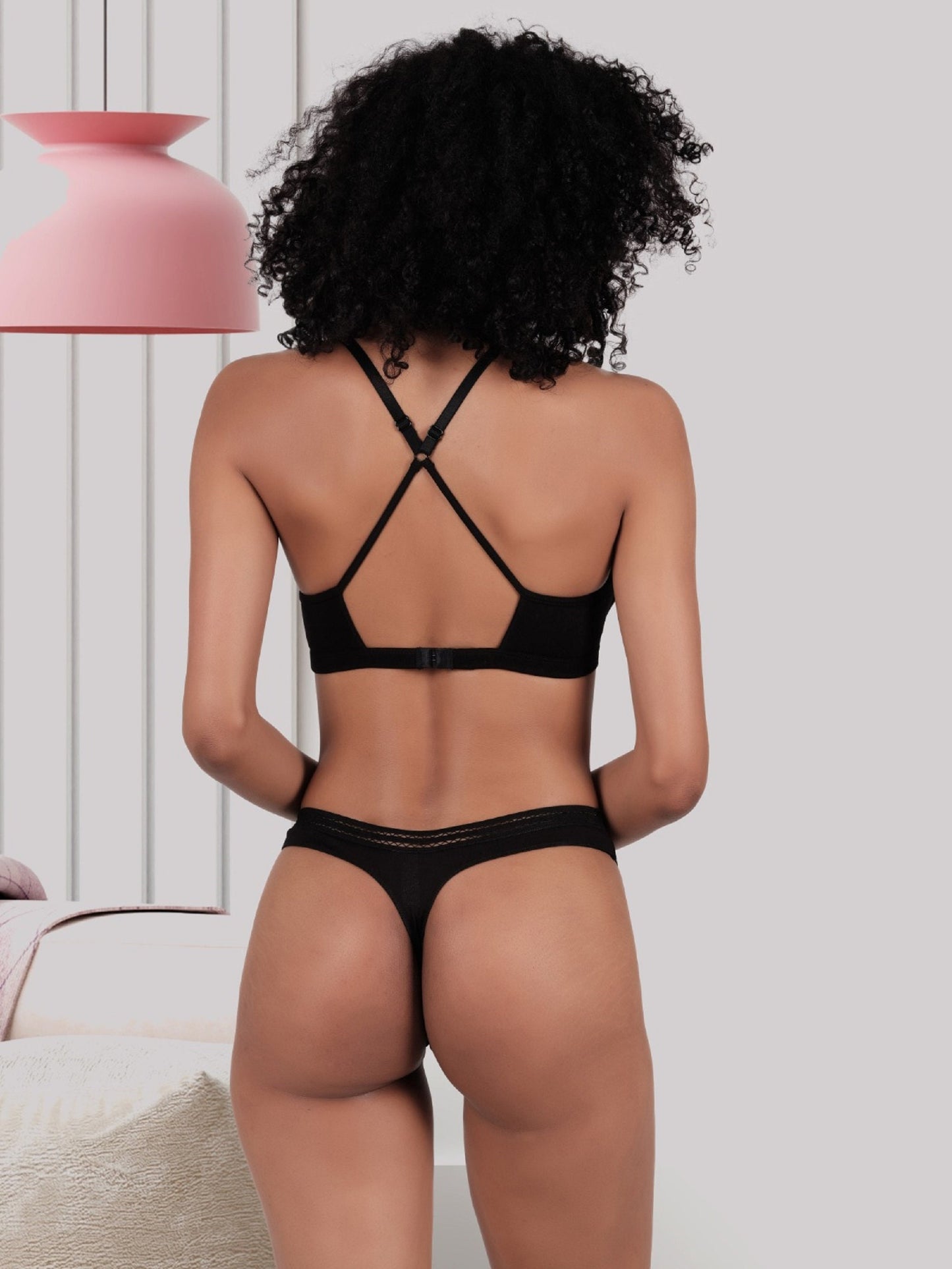 Sportive Daily Push Up Bra & Thong, Soft Cotton Crisscross Set, Great Gift , Wedding lingerie, Engagement gift, Bride gift, Bridal lingerie