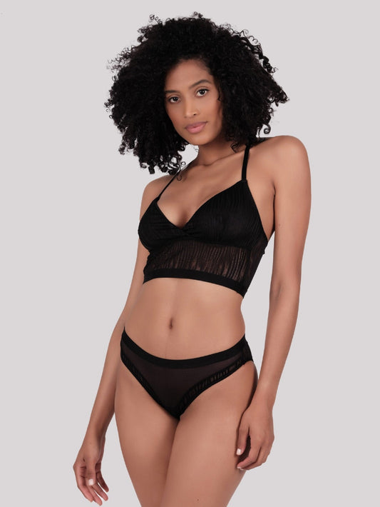 Wireless Lace-Tulle Bralette & Panties Set, Adjustable Seamless Comfort Wear, Ideal Gift for Brides or Anniversaries